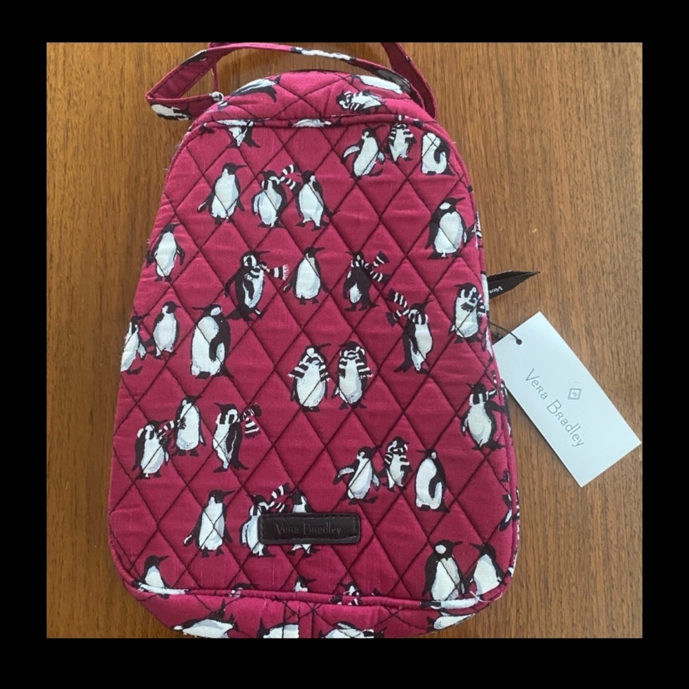 Vera Bradley Playful Penguins Blue Lunch Bunch Insulated Cooler Rare
